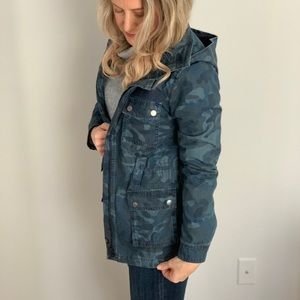 Treasure & Bond Navy Camo Cargo Jacket